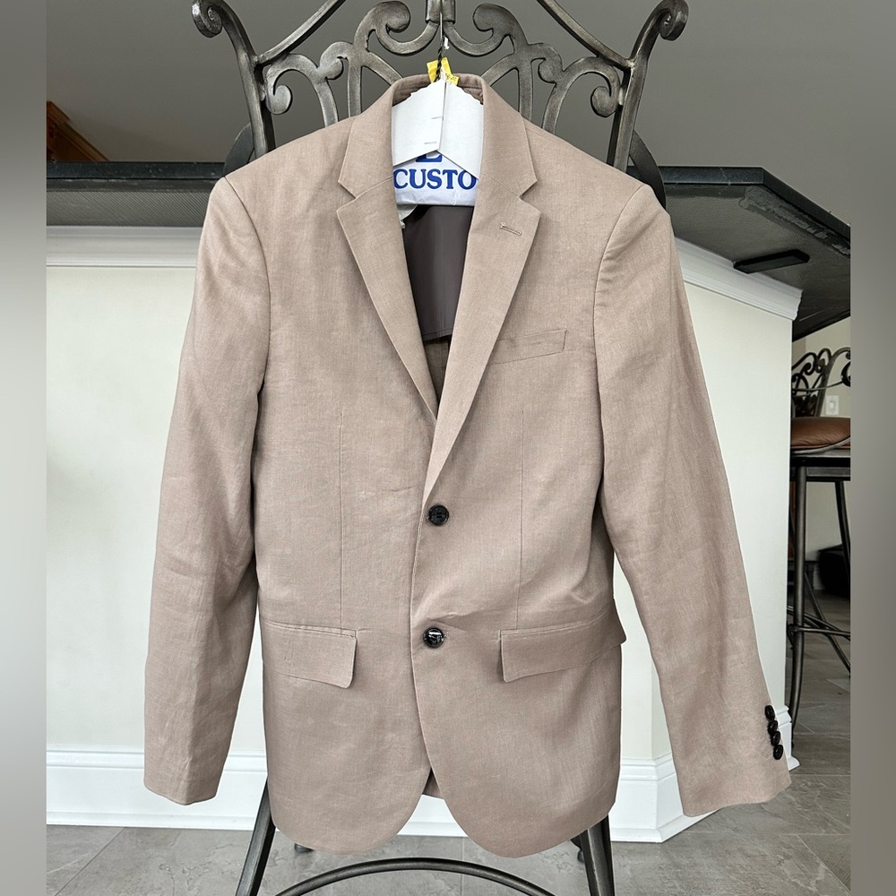 H&M Young Adult/Men's Taupe Linen-Blend Sport Coat